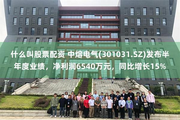 什么叫股票配资 中熔电气(301031.SZ)发布半年度业绩，净利润6540万元，同比增长15%