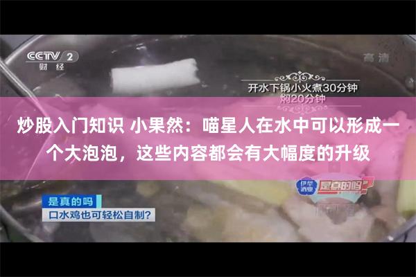 炒股入门知识 小果然：喵星人在水中可以形成一个大泡泡，这些内容都会有大幅度的升级