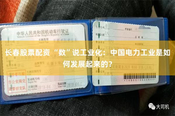 长春股票配资 “数”说工业化：中国电力工业是如何发展起来的？
