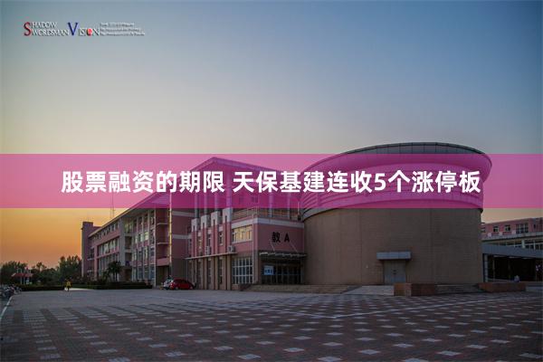股票融资的期限 天保基建连收5个涨停板