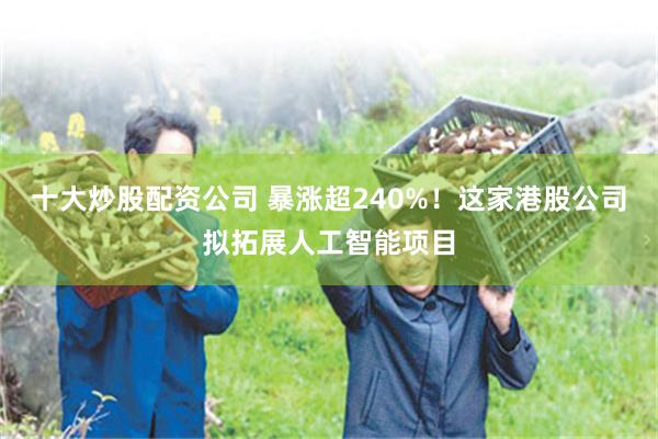 十大炒股配资公司 暴涨超240%！这家港股公司拟拓展人工智能项目