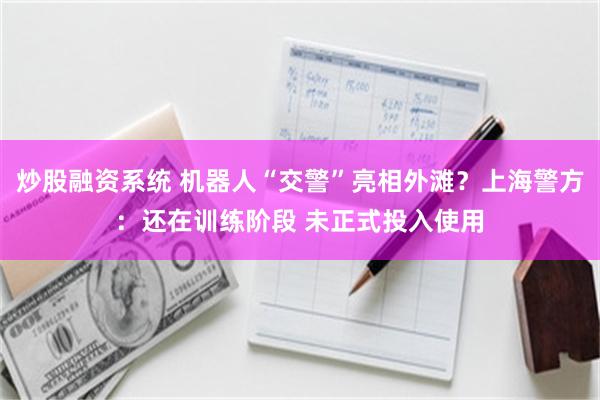 炒股融资系统 机器人“交警”亮相外滩？上海警方：还在训练阶段 未正式投入使用